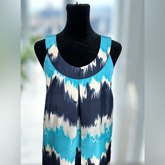 NWT CLUB MONACO 100% Silk Retro Shift Midi Dress Size 8 - Picture 7 of 13